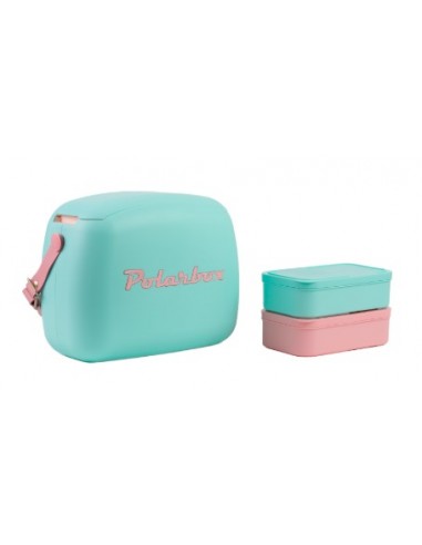 NEVERA POLARBOX POP 6L VERDE AGUA-ROSA